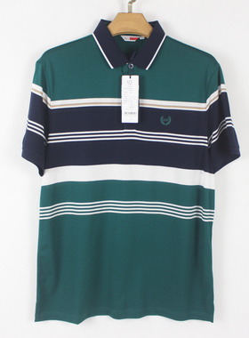 GLL 夏款 男士翻领 丝光棉弹力 吊牌990 商务休闲短袖T恤衫03092