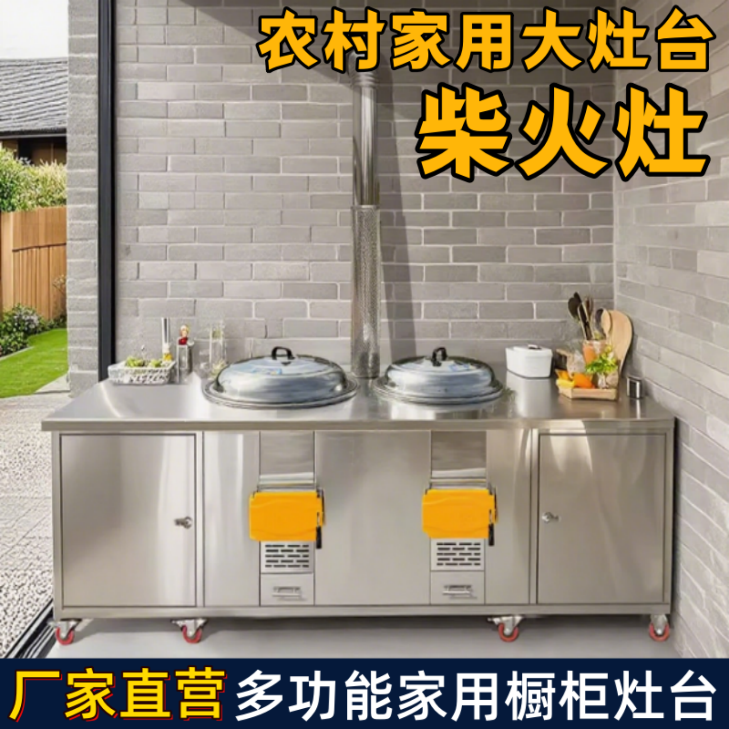 户外移动厨房灶台一体柜