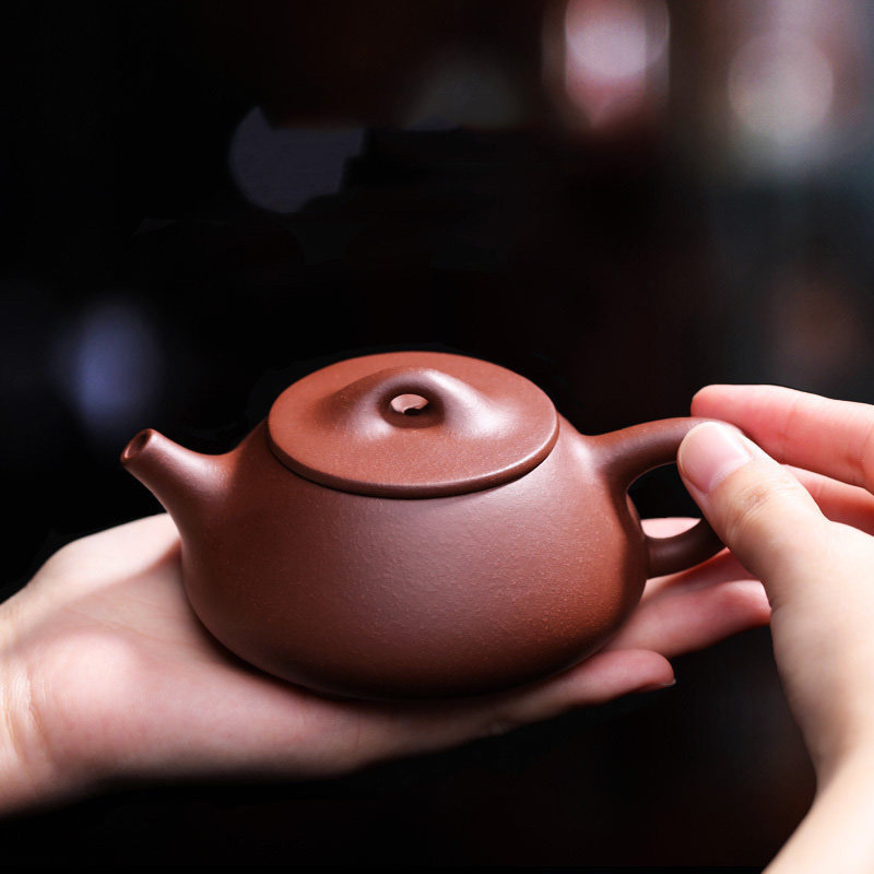 宜兴紫砂壶纯手工茶壶单人泡茶壶家用紫砂茶具单壶底槽清景舟石瓢