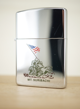 原装正版1991年D全新双面蚀刻填漆硫磺岛战役纪念防风打火机ZIPPO