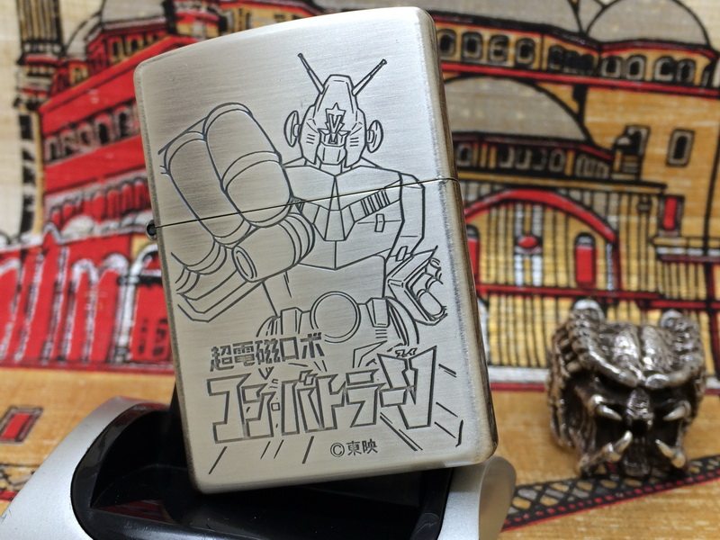原装正版 1999年K全新限量熏银双面蚀刻超电磁机器人打火机 ZIPPO