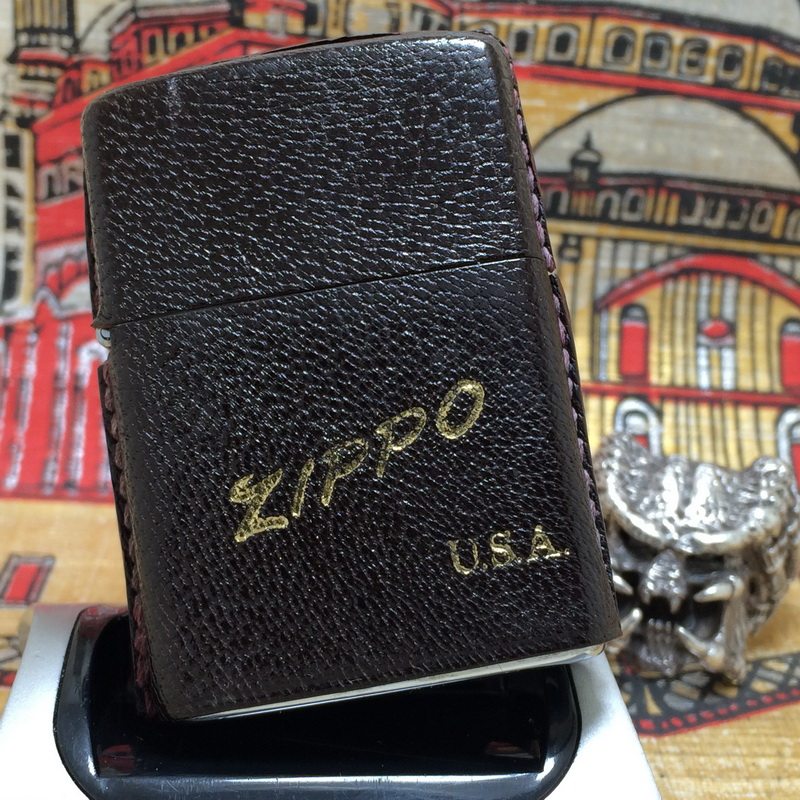 原装正版 1981年全新原厂烫金印斜标皮套机A ZIPPO打火机/芝宝