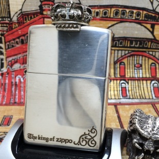 ZIPPO芝宝 2002年I全新镀银皇冠顶ZIPPO之王防风 打火机 正版 原装