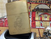 ZIPPO 1986年全新纯铜拉丝蚀刻纪念底刻GGB签名打火机 原装 正版