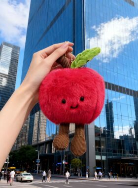 【买2送1】【苹苹安安】可爱苹果毛绒挂件红色钥匙扣包包挂饰创意