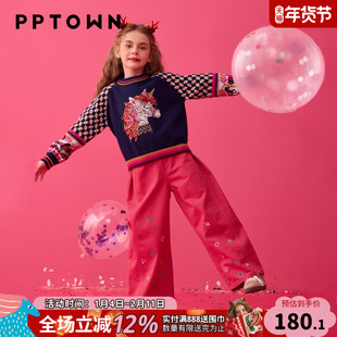 女童牛仔裤2025新款儿童绣花垂感宽松休闲裤子中大童直筒阔腿长裤