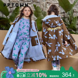 女童棉服加绒加厚新款大儿童棉衣棉袄长款外套校服神器冬季亲子装