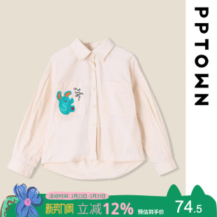 女童衬衫2025新款儿童秋装印花长袖上衣童装女孩洋气衬衣薄款外套