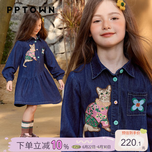 女童连衣裙薄款春装2026新款儿童裙子超好看大童春秋长袖牛仔裙