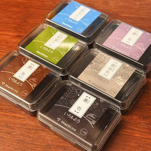 现货日本旗牌速干油性颜料和风手账橡皮章印台DIY手工印章印油