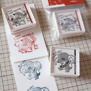 【白日梦】小鳄鱼复古光敏浸透印章可爱漫画风网点印刷大号手帐