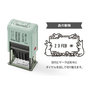 现货日本进口Midori手帐印章回墨印章可转日历日期天气动植物猫咪