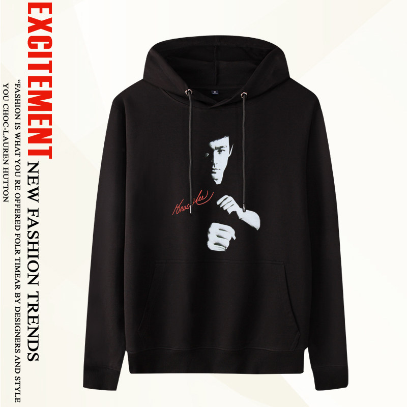 小唐尼钢铁侠复仇者联盟2同款李小龙DJ bruce薄款卫衣男 班服定制