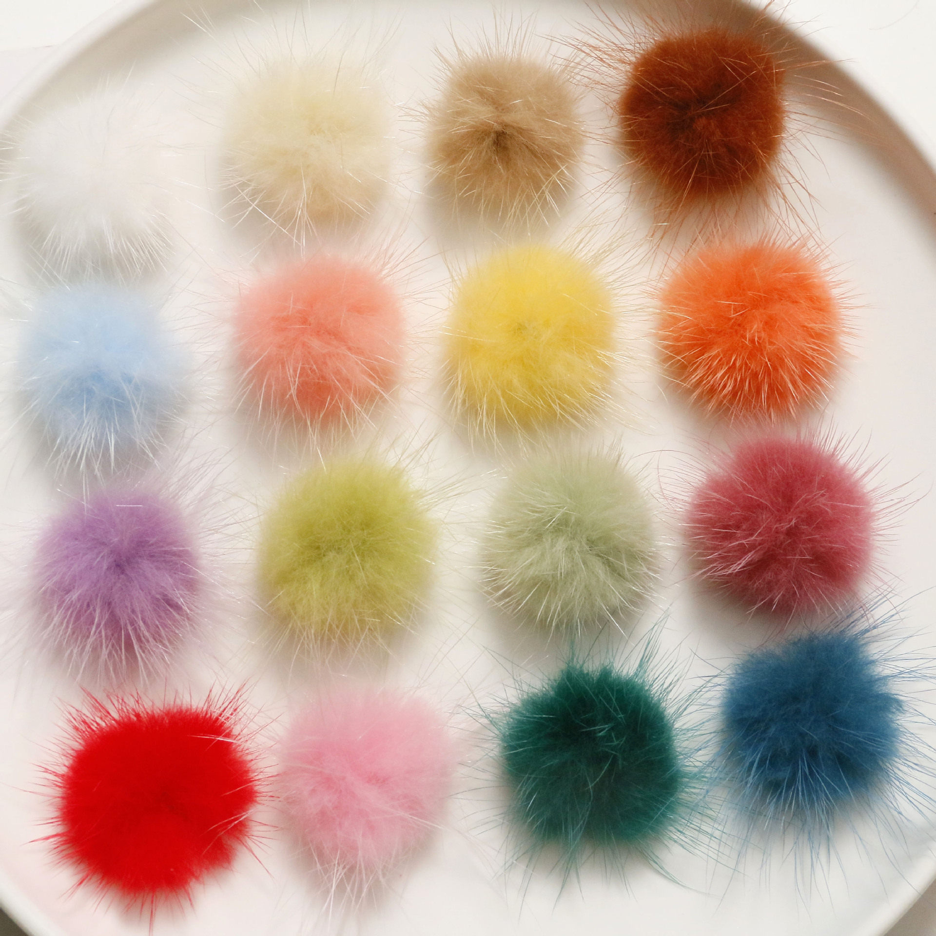 韩版毛球易白白水貂毛配件