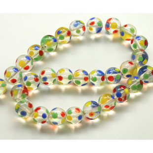 日式彩虹波点直孔琉璃珠diy耳饰配件少女心发夹手机壳材料