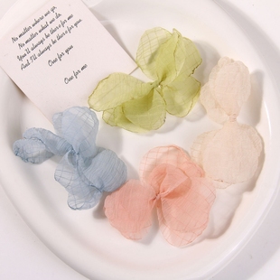 夏日田园风轻薄网纱多层花瓣花朵diy手工编织耳环头饰女材料