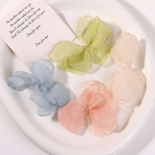 夏日田园风轻薄网纱多层花瓣花朵diy手工编织耳环头饰女材料