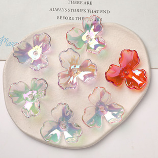 超仙全透明珠光幻彩花朵郁金香花朵亚克力DIY耳环耳饰手机壳配件