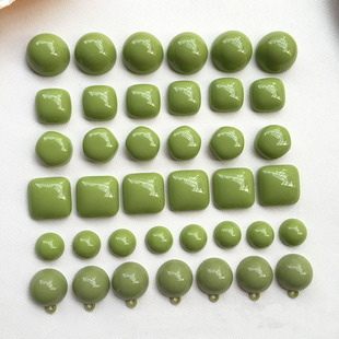 牛油果几何方形圆形五边形树脂半丸贴片diy手作耳环头饰