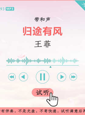 B3293王菲 归途有风 电影主题曲原版伴奏 高品质 带和声