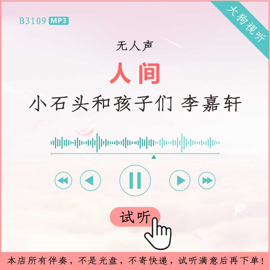 b3109小石头和孩子们 李嘉轩 人间 原版伴奏 高品质 无人声