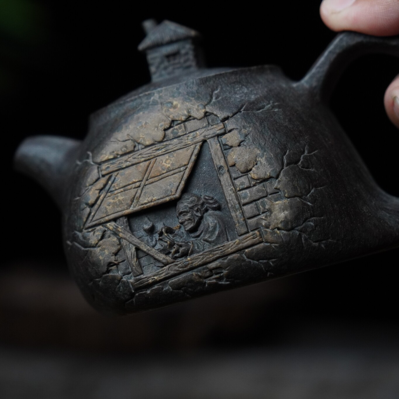 壶临门【游子吟】天然冰碛岩石茶壶茶具高端纯手工大师亲工送礼