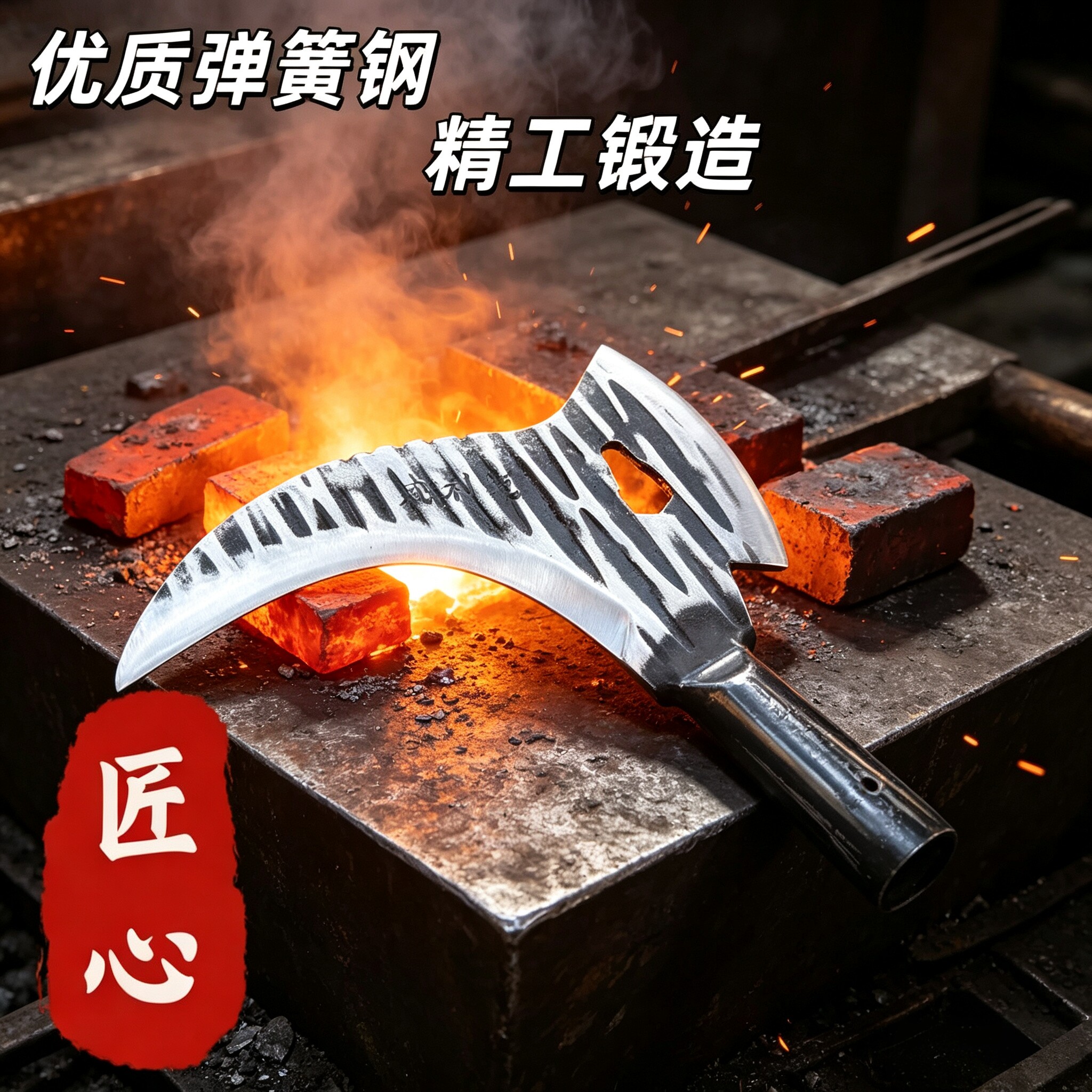 两用弹簧钢镰刀砍柴割草不香吗？图片