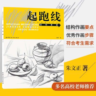 起跑线 结构素描 美术基础教学丛书 素描绘画辅导教材教程单体静物绘画作画步骤技法艺考美术书籍美术高考素材素描书入门教材