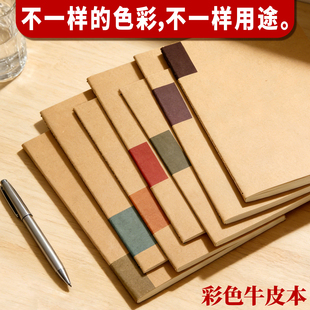 b5彩色牛皮纸易区分车线a5平摊白纸a4薄网格考研试专用笔记本本子