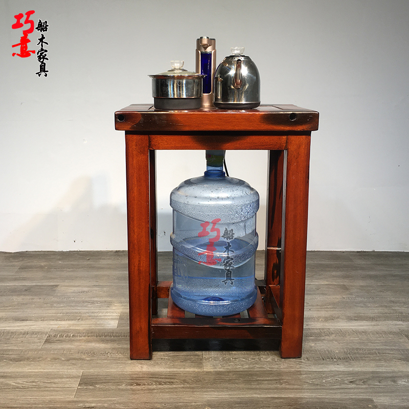老船木新中式多功能茶水架烧水架