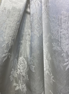 纯醋酸温婉白色提花柔软舒适细腻袍子连衣裙套装服装布料