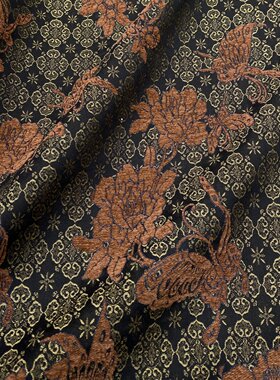 羊毛棉腈纶织金 双色双织 重工艺提花 外套马甲裤子服装面料