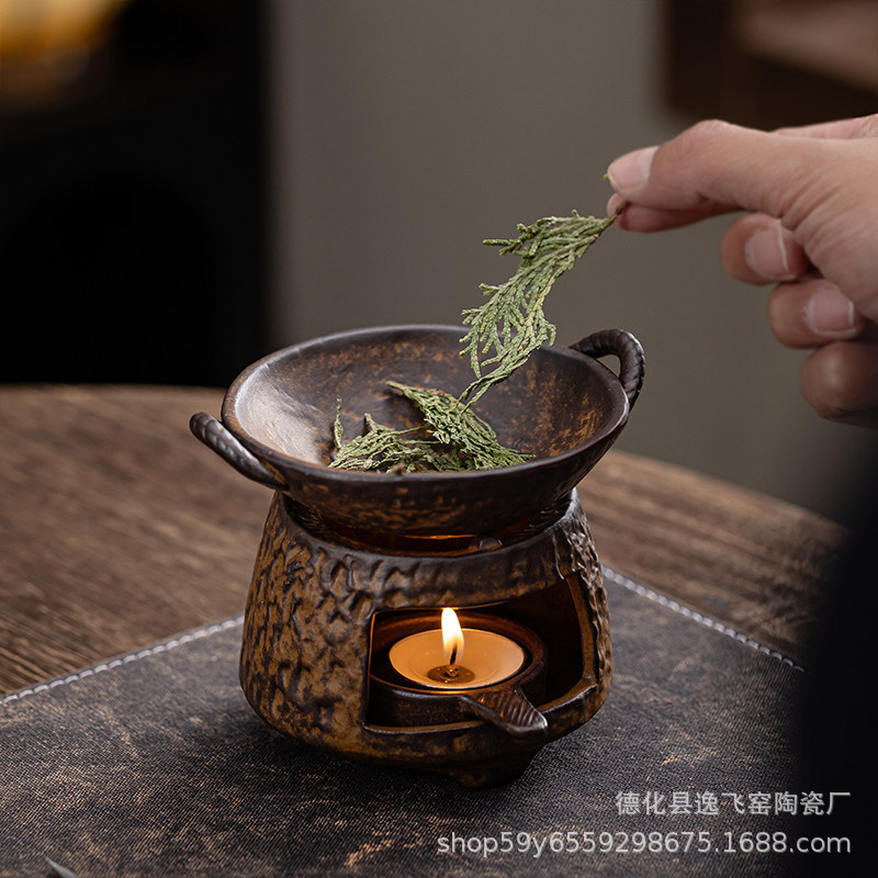 古典精油香粉隔火加热香熏炉陶瓷焙茶炉薰衣草雪松小众