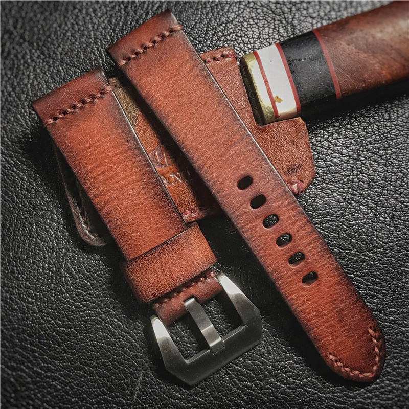 精工棕色牛皮表带