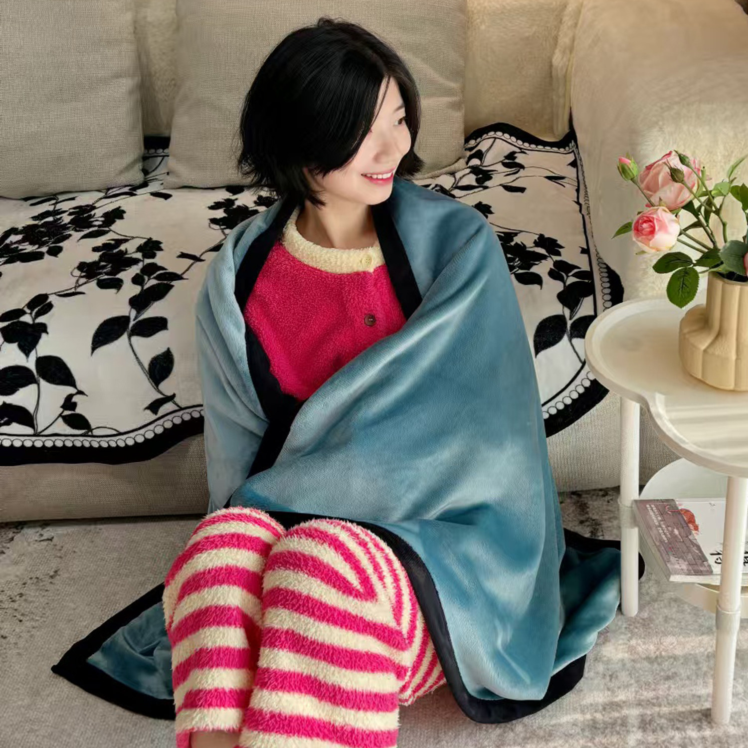 夏季午睡毯小毛毯被子空调办公室沙发毯单人盖毯披肩毯子定制LOGO