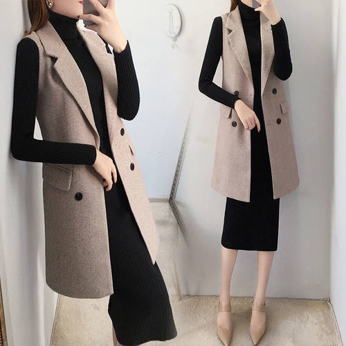 2025新款洋气中长款薄呢子马甲