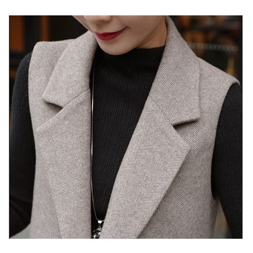 双排扣时尚百搭中长款西装领