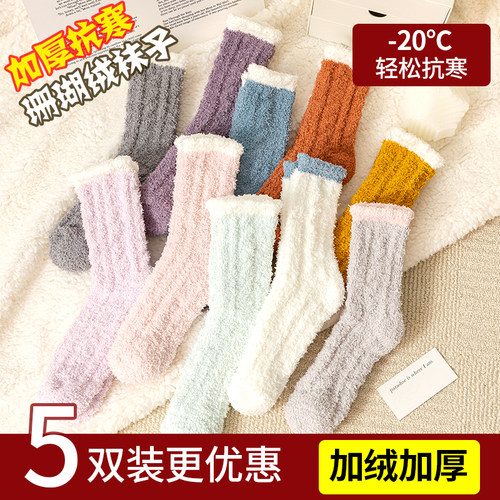 珊瑚绒识货专属袜子艾丝朵秀睡眠