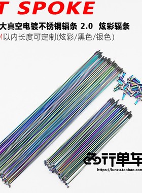 台湾信大HT SPOKE电镀彩色炫彩14G 2.0等径弯头/直头辐条黑色银色