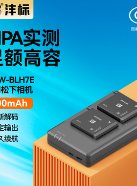 沣标DMW-BLH7E相机电池适用松下LX10 DMC-GM5 GF7 GF8 GF9 GM1s GM1K DMW-BLH7E BLH7GK GF10KG充电器套装