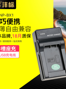 沣标np-bx1充电器sony微单数码相机RX100M6 M2 RX1 RX1R HX300 HX350 60 90 适用索尼黑卡M3电池充电器