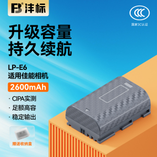 沣标LP 5D3 5D4 70D R7二代 5D2 E6N充电器套装 60D 80D 6D2 7D2 90D E6相机电池26适用佳能EOS