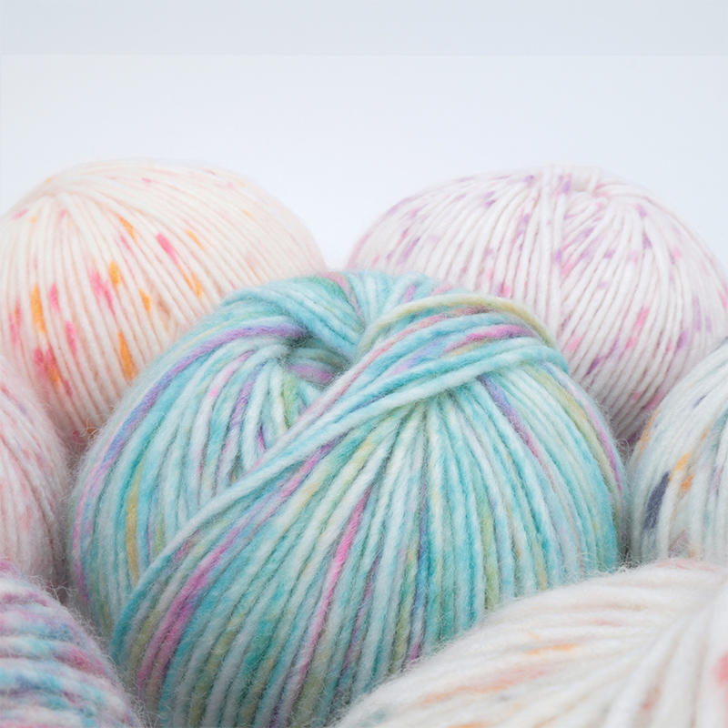 diy编织彩点中细棉毛线团羊毛