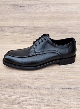 意大利手工皮鞋男真皮实木跟皮底外贸英伦百搭休闲商务德比鞋马皮