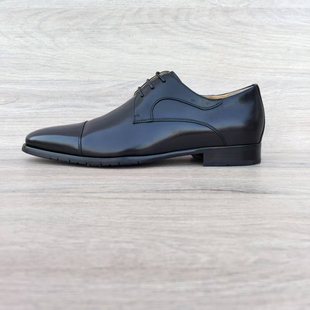 意大利手工男鞋系带透气英伦百搭外贸三接头商务皮鞋男真皮底上线