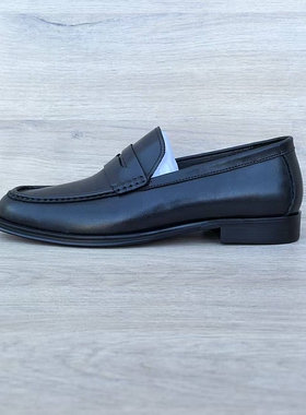 高端手工皮鞋男真皮外贸英伦百搭一脚蹬商务休闲乐福鞋头层牛皮