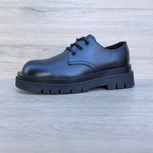 外贸工装大头皮鞋男真皮厚底系带