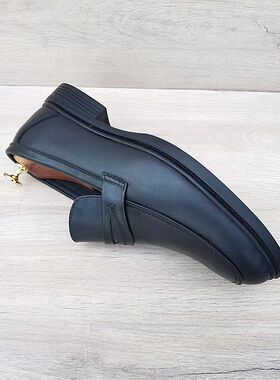 优质头层牛皮男鞋尖头英伦一脚蹬商务休闲乐福鞋外贸手工皮鞋真皮