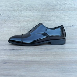 意大利手工男鞋头层牛皮开边珠亮皮英伦百搭休闲商务皮鞋男三接头