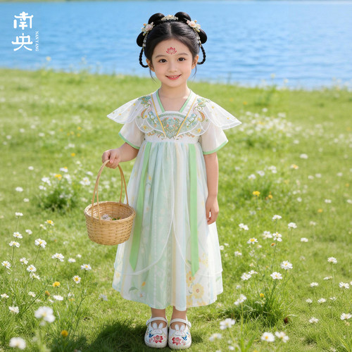 汉服女童襦裙夏季儿童连衣裙中国风裙子宝宝日常穿女孩古风演出裙